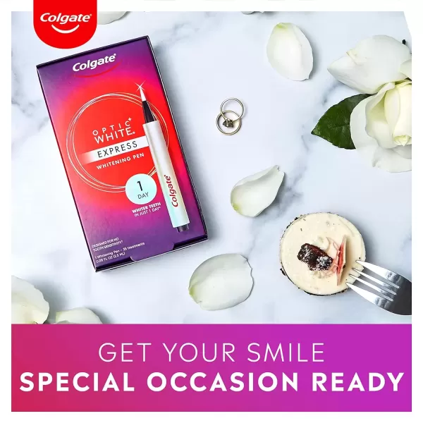 imageColgate Optic White Express Teeth Whitening Pen with 35 Treatments Enamel Safe Designed for No Tooth Sensitivity 008 oz008 Fl Oz Pack of 1