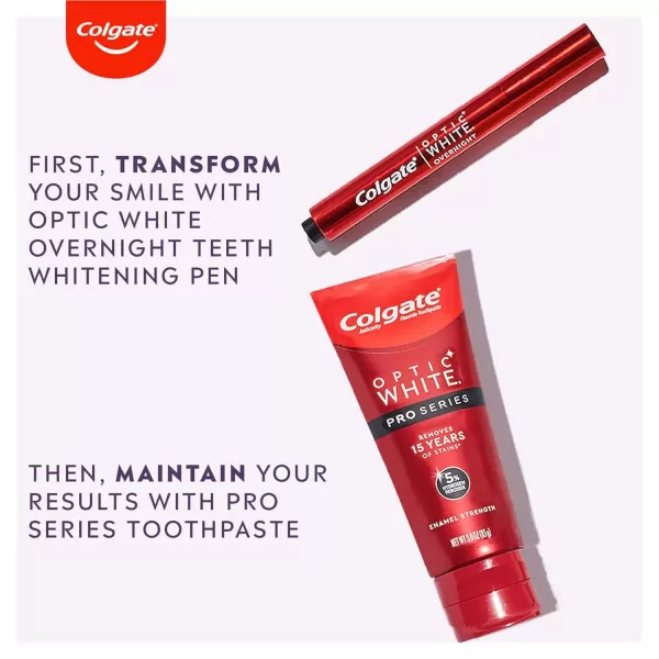 imageColgate Optic White Overnight Teeth Whitening Pen Enamel Safe and Vegan Teeth Stain Remover to Whiten Teeth Teeth Whitening for Sensitive Teeth 35 Nightly Treatments Per Pen 008 Oz2 Pack008 Fl Oz Pack of 2