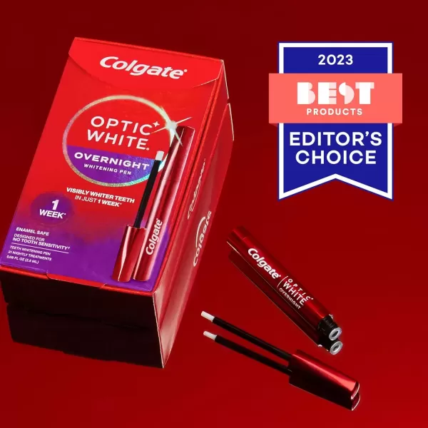 imageColgate Optic White Overnight Teeth Whitening Pen Enamel Safe and Vegan Teeth Stain Remover to Whiten Teeth Teeth Whitening for Sensitive Teeth 35 Nightly Treatments Per Pen 008 Oz2 Pack008 Fl Oz Pack of 1