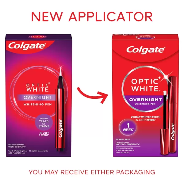 imageColgate Optic White Overnight Teeth Whitening Pen Enamel Safe and Vegan Teeth Stain Remover to Whiten Teeth Teeth Whitening for Sensitive Teeth 35 Nightly Treatments Per Pen 008 Oz2 Pack008 Fl Oz Pack of 1