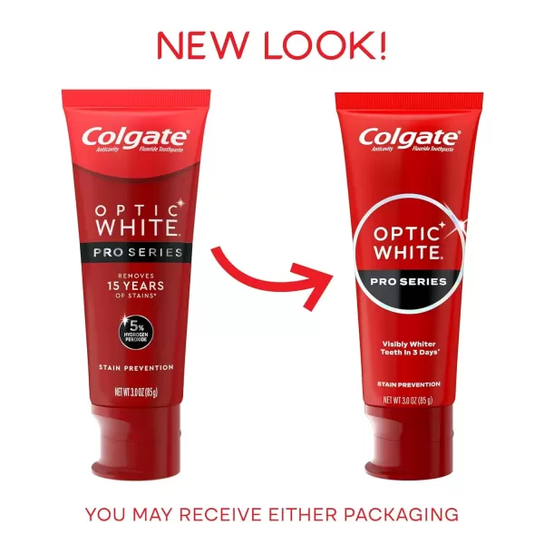imageColgate Optic White Pro Series Whitening Toothpaste with 5 Hydrogen Peroxide Stain Prevention 3 Oz Tube3 Ounce Pack of 3