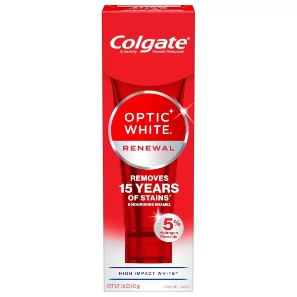 imageColgate Optic White Renewal Teeth Whitening Toothpaste High Impact White 3 Oz Tube 3 Pack3 Ounce Pack of 1