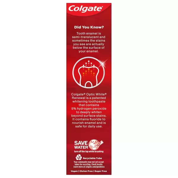 imageColgate Optic White Renewal Teeth Whitening Toothpaste High Impact White 3 Oz Tube 3 Pack3 Ounce Pack of 1