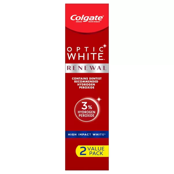 imageColgate Optic White Renewal Teeth Whitening Toothpaste High Impact White 3 Oz Tube 3 Pack3 Ounce Pack of 2