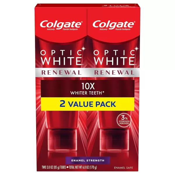 imageColgate Optic White Renewal Teeth Whitening Toothpaste High Impact White 3 Oz Tube 3 Pack3 Ounce Pack of 2