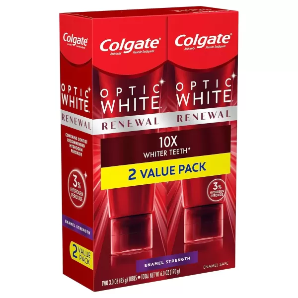 imageColgate Optic White Renewal Teeth Whitening Toothpaste High Impact White 3 Oz Tube 3 Pack3 Ounce Pack of 2