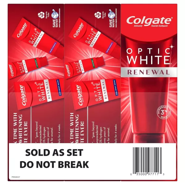 imageColgate Optic White Renewal Teeth Whitening Toothpaste High Impact White 3 Oz Tube 3 Pack3 Ounce Pack of 3