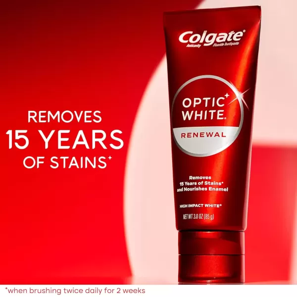 imageColgate Optic White Renewal Teeth Whitening Toothpaste High Impact White 3 Oz Tube 3 Pack3 Ounce Pack of 3