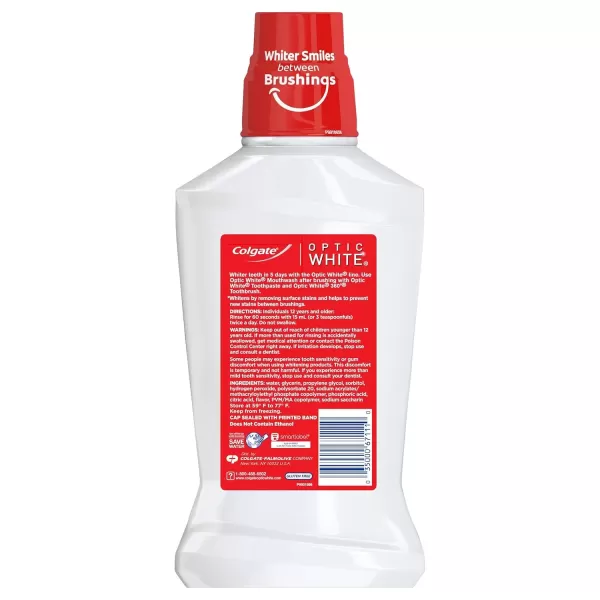 imageColgate Optic White Whitening Mouthwash Fresh Mint  500mL 169 fluid ounce