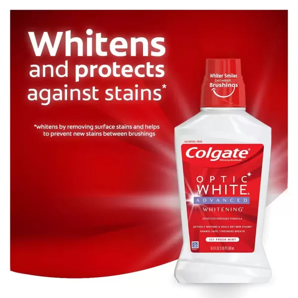 imageColgate Optic White Whitening Mouthwash Fresh Mint  500mL 169 fluid ounce