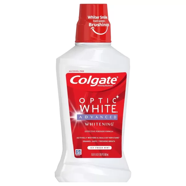 imageColgate Optic White Whitening Mouthwash Fresh Mint  500mL 169 fluid ounce