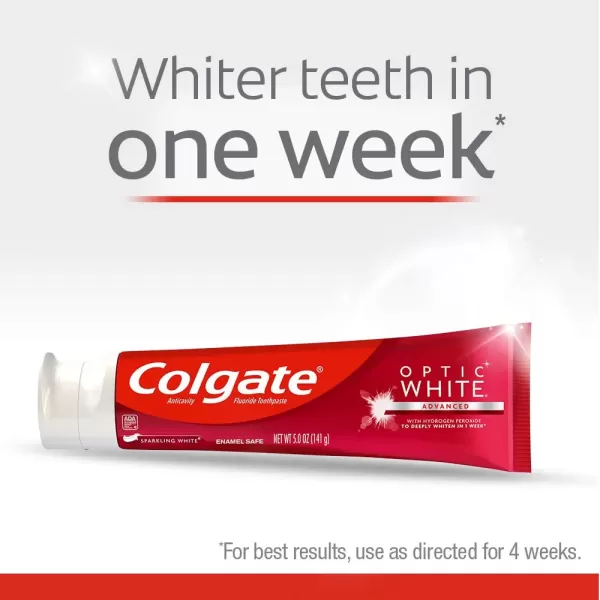 imageColgate Optic White Whitening Toothpaste Sparkling White  5 ounce 3 Pack