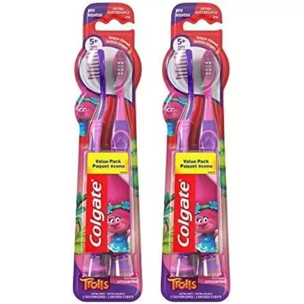 imageColgate Palmolive Kids Toothbrush Trolls Extra Soft  2 Count Pack of 12 Count Pack of 2