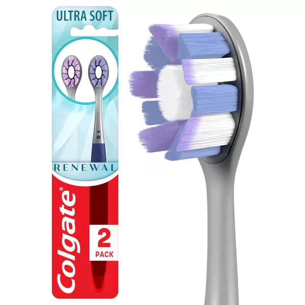 imageColgate Renewal Manual Toothbrush 2 Count Pack of 1 Multicolored