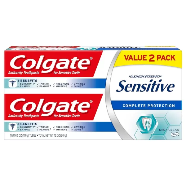 imageColgate Sensitive Toothpaste Complete Protection Mint Clean  6 ounce Pack of 26 Ounce Pack of 2