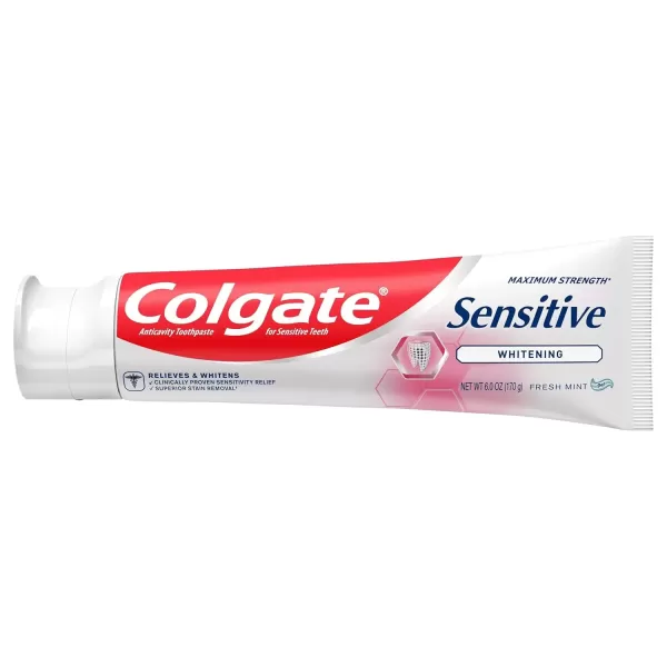 imageColgate Sensitive Toothpaste with Maximum Strength and Whitening  6 ounce 2 Pack1 Ounce Pack of 12