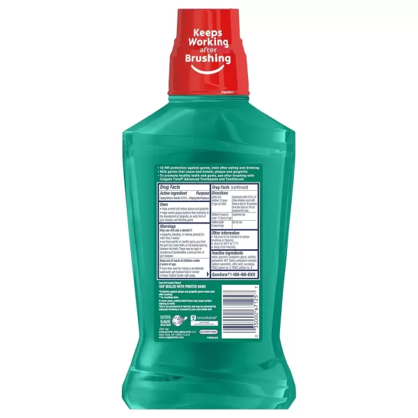 imageColgate Total Gum Health Alcohol Free Mouthwash Antibacterial Formula Helps Prevent Gingivitis Gum Disease Clean Mint  1L 338 fluid ounce 6 Pack169 Fl Oz Pack of 6
