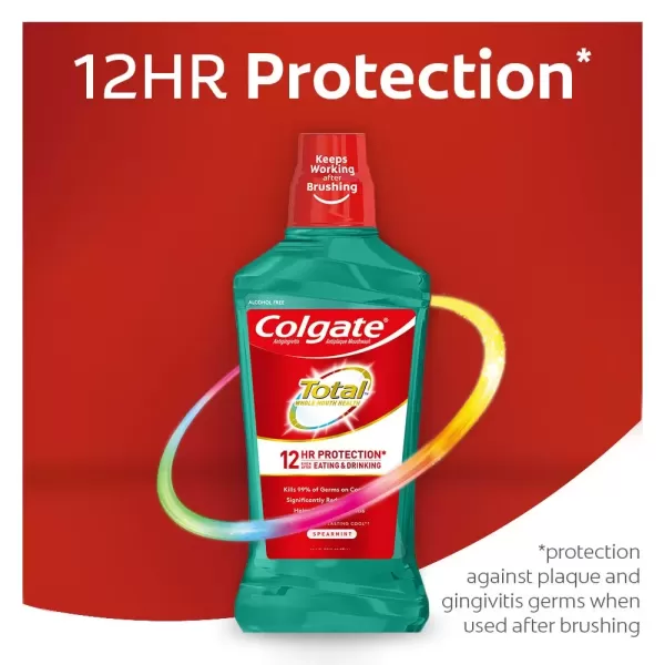 imageColgate Total Gum Health Alcohol Free Mouthwash Antibacterial Formula Helps Prevent Gingivitis Gum Disease Clean Mint  1L 338 fluid ounce 6 Pack169 Fl Oz Pack of 6