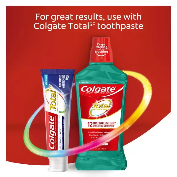 imageColgate Total Gum Health Alcohol Free Mouthwash Antibacterial Formula Helps Prevent Gingivitis Gum Disease Clean Mint  1L 338 fluid ounce 6 Pack169 Fl Oz Pack of 6