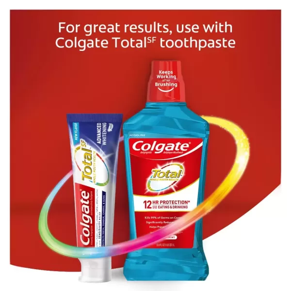 imageColgate Total Gum Health Alcohol Free Mouthwash Antibacterial Formula Helps Prevent Gingivitis Gum Disease Clean Mint  1L 338 fluid ounce 6 Pack169 Fl Oz Pack of 6