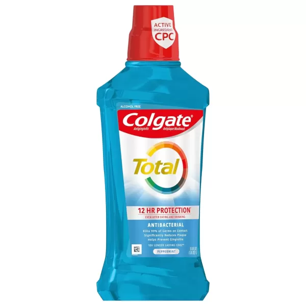 imageColgate Total Gum Health Alcohol Free Mouthwash Antibacterial Formula Helps Prevent Gingivitis Gum Disease Clean Mint  1L 338 fluid ounce 6 Pack338 Fl Oz Pack of 1