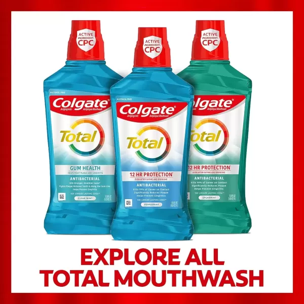 imageColgate Total Gum Health Alcohol Free Mouthwash Antibacterial Formula Helps Prevent Gingivitis Gum Disease Clean Mint  1L 338 fluid ounce 6 Pack338 Fl Oz Pack of 1