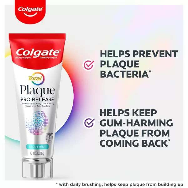 imageColgate Total Plaque Pro Release Whitening Toothpaste 2 Pack 30 Oz Tubes3 Ounce Pack of 1