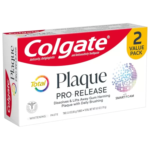 imageColgate Total Plaque Pro Release Whitening Toothpaste 2 Pack 30 Oz Tubes3 Ounce Pack of 2