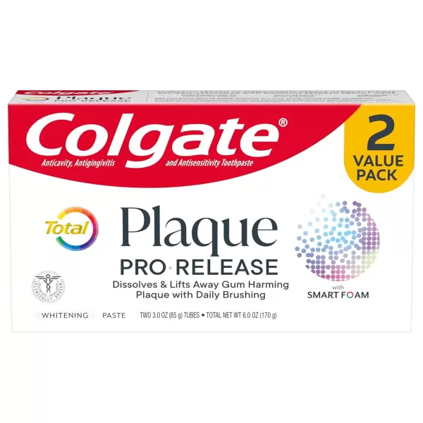 imageColgate Total Plaque Pro Release Whitening Toothpaste 2 Pack 30 Oz Tubes3 Ounce Pack of 2