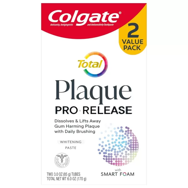 imageColgate Total Plaque Pro Release Whitening Toothpaste 2 Pack 30 Oz Tubes3 Ounce Pack of 2