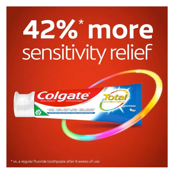 imageColgate Total Teeth Whitening Toothpaste 10 Benefits Including Sensitivity Relief Whitening Mint 48 oz  Pack of 4 Whitening Paste
