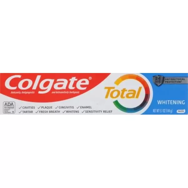 imageColgate Total Teeth Whitening Toothpaste 10 Benefits Including Sensitivity Relief Whitening Mint 48 oz  Pack of 4 Whitening Paste