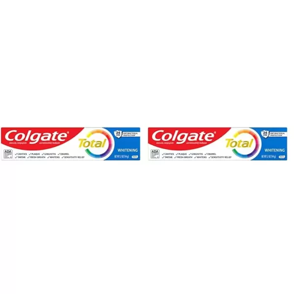 imageColgate Total Teeth Whitening Toothpaste 10 Benefits Including Sensitivity Relief Whitening Mint 48 oz  Pack of 4 Whitening Paste