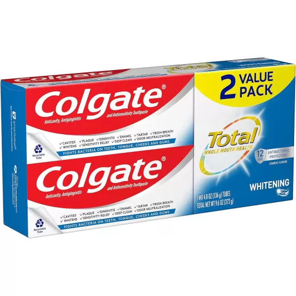 imageColgate Total Toothpaste Whitening Gel Whitening Mint 48 Ounce Pack of 2