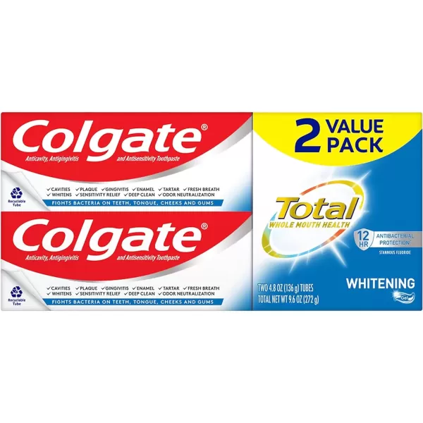 imageColgate Total Toothpaste Whitening Gel Whitening Mint 48 Ounce Pack of 2