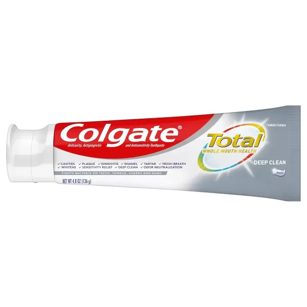 imageColgate Total Toothpaste with Stannous Fluoride and Zinc Multi Benefit Toothpaste with Sensitivity Relief and Cavity Protection Deep Clean  48 Ounce Pack of 2