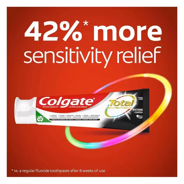 imageColgate Total Whitening  Charcoal Toothpaste 10 Benefits Including Sensitivity Relief and Teeth Whitening Toothpaste 48 oz Tube 2 Pack