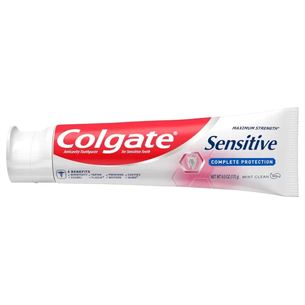 imageColgate Whitening Toothpaste for Sensitive Teeth Enamel Repair and Cavity Protection Fresh Mint Gel 6 Oz Pack of 36 Ounce Pack of 3