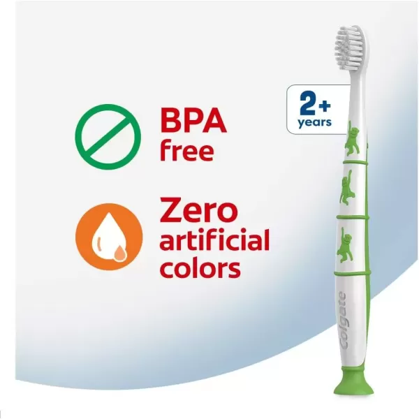 imageColgate Zero Kids Toothbrush with Extra Soft Bristles and Suction Cup Holder BPA Free  2 Count