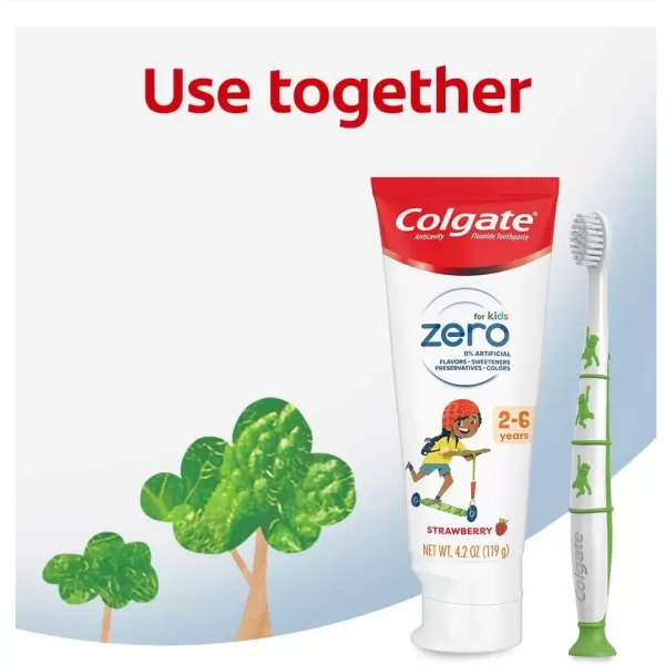 imageColgate Zero Kids Toothbrush with Extra Soft Bristles and Suction Cup Holder BPA Free  2 Count