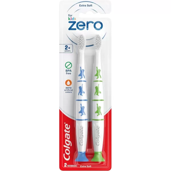 imageColgate Zero Kids Toothbrush with Extra Soft Bristles and Suction Cup Holder BPA Free  2 Count