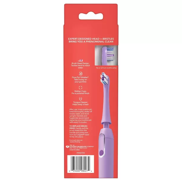 imageColgate hum Replacement Heads hum Toothbrush Heads with Floss Tip Bristles for Smart Toothbrush Blue 2 PackPurple
