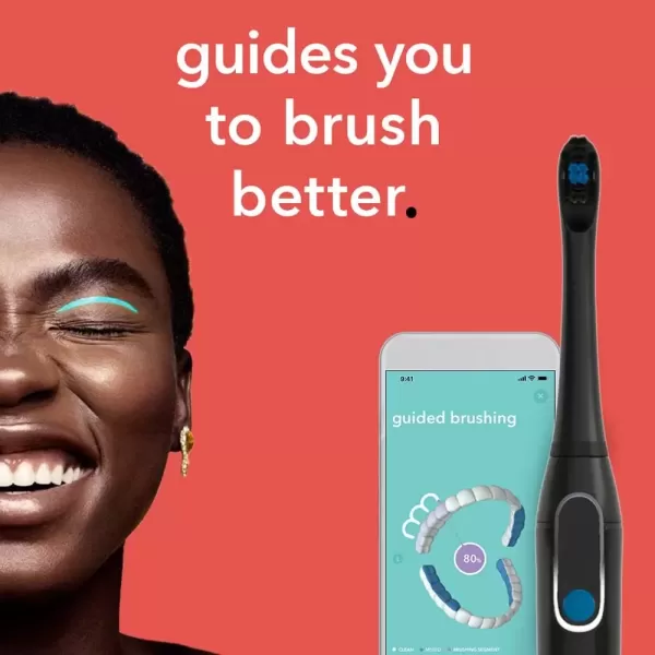 imageColgate hum Smart Electric Toothbrush Kit Rechargeable Sonic Toothbrush with Travel Case ampamp Bonus Refill Head BlueAmazon Exclusive Black