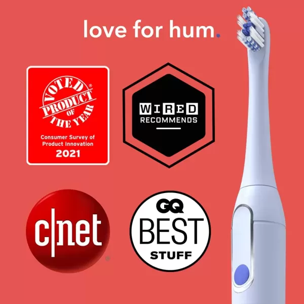 imageColgate hum Smart Electric Toothbrush Kit Rechargeable Sonic Toothbrush with Travel Case ampamp Bonus Refill Head BlueBlue