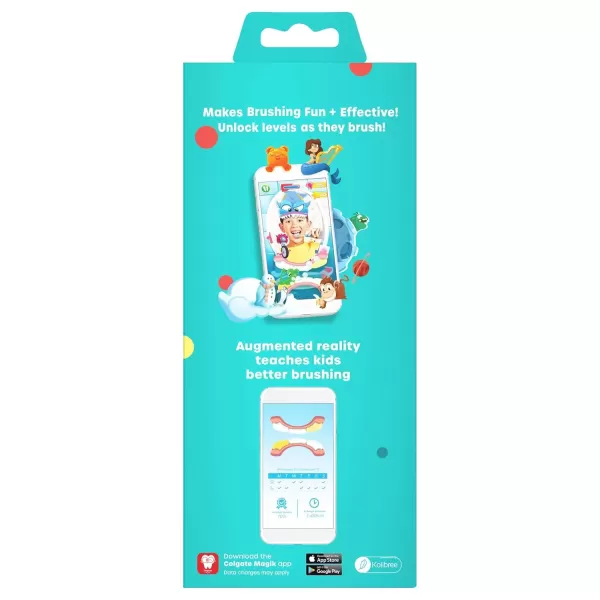 imageColgate hum Smart Manual Kids Toothbrush hum Kids Toothbrush With Phone Stand App Makes Brushing Fun ChildSize Brush Head With Extra Soft Bristles CoralYellow