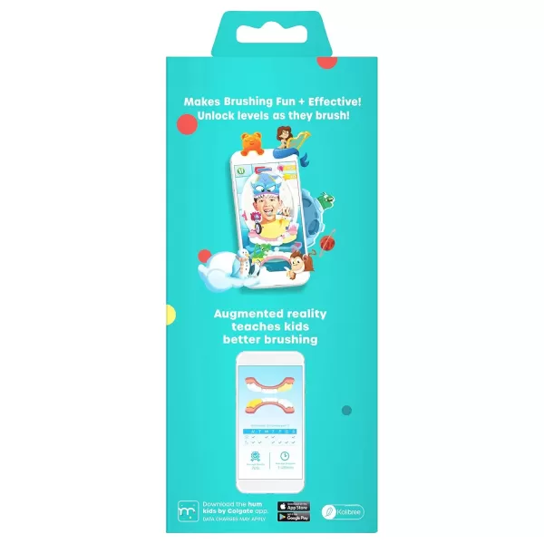imageColgate hum Smart Manual Kids Toothbrush hum Kids Toothbrush With Phone Stand App Makes Brushing Fun ChildSize Brush Head With Extra Soft Bristles CoralYellow