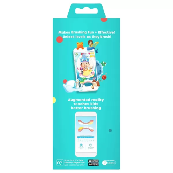 imageColgate hum Smart Manual Kids Toothbrush hum Kids Toothbrush With Phone Stand App Makes Brushing Fun ChildSize Brush Head With Extra Soft Bristles CoralCoral