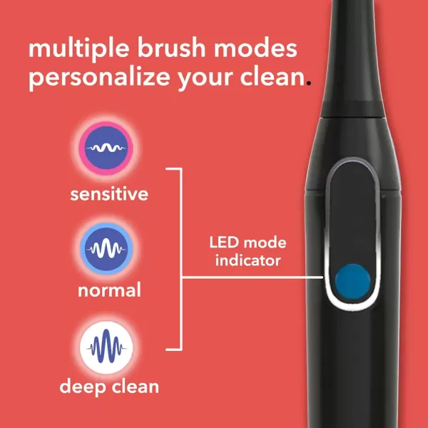 imageElectric Toothbrush for Adults and 2 Replacement Heads Black