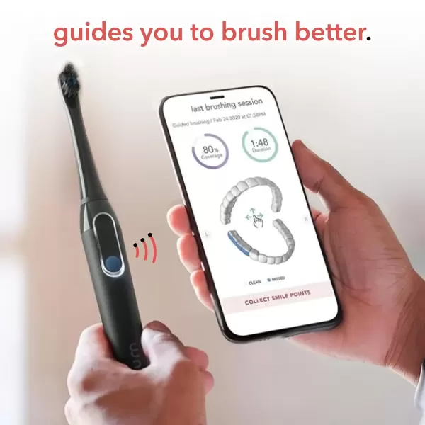imagehum by Colgate Electric Toothbrush for Adults Rechargeable Smart Sonic Toothbrush PurpleBlack