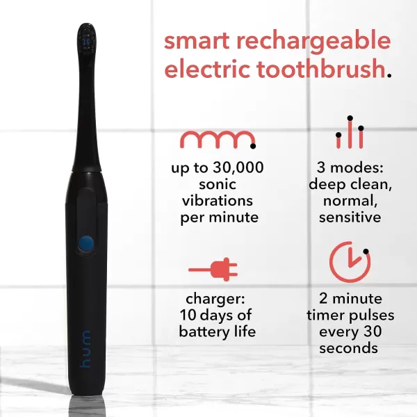 imagehum by Colgate Electric Toothbrush for Adults Rechargeable Smart Sonic Toothbrush PurpleBlack